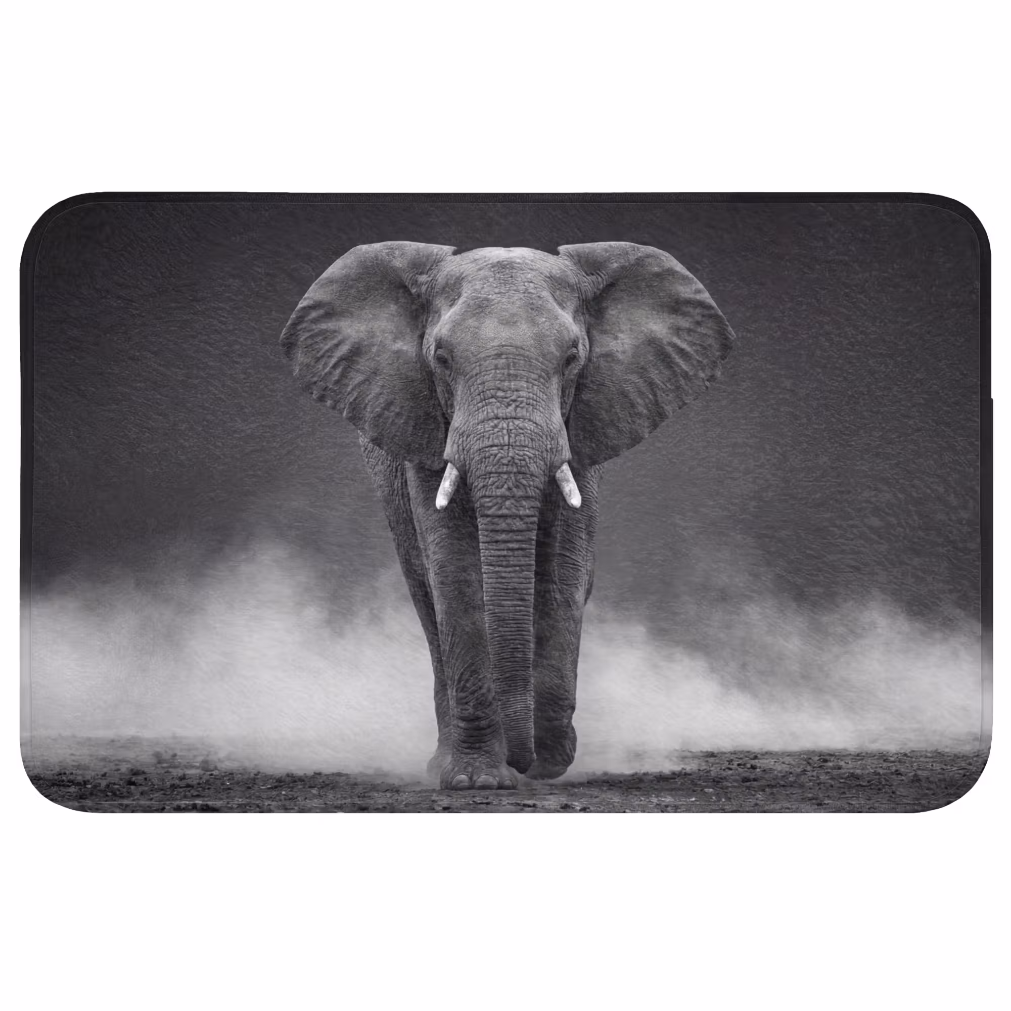Badmat - Olifant - Zwart - Wit - Rook