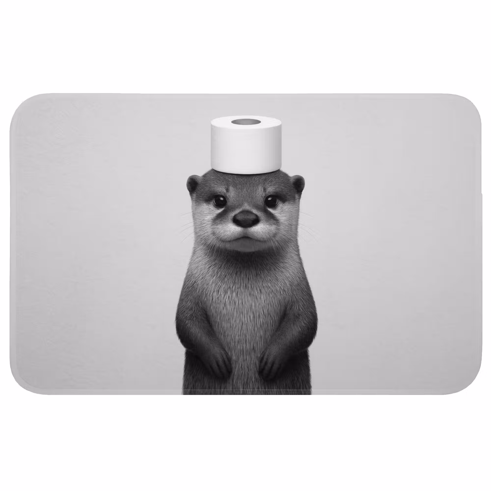 Badmat - Otter - WC rol - Zwart - Wit
