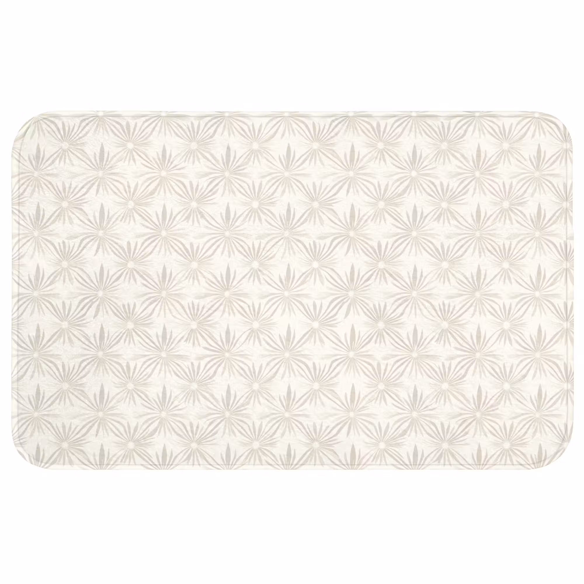 Badmat - Patroon - Bloemen - Beige