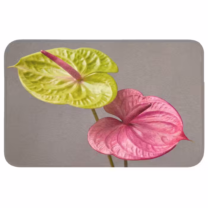 Badmat - Planten - Anthurium - Groen - Roze