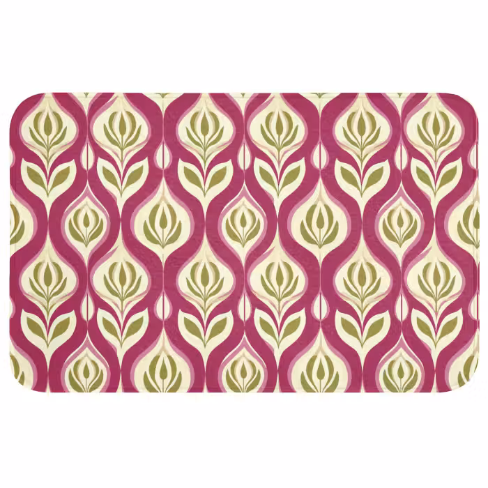 Badmat - Retro - Floraal - Paars