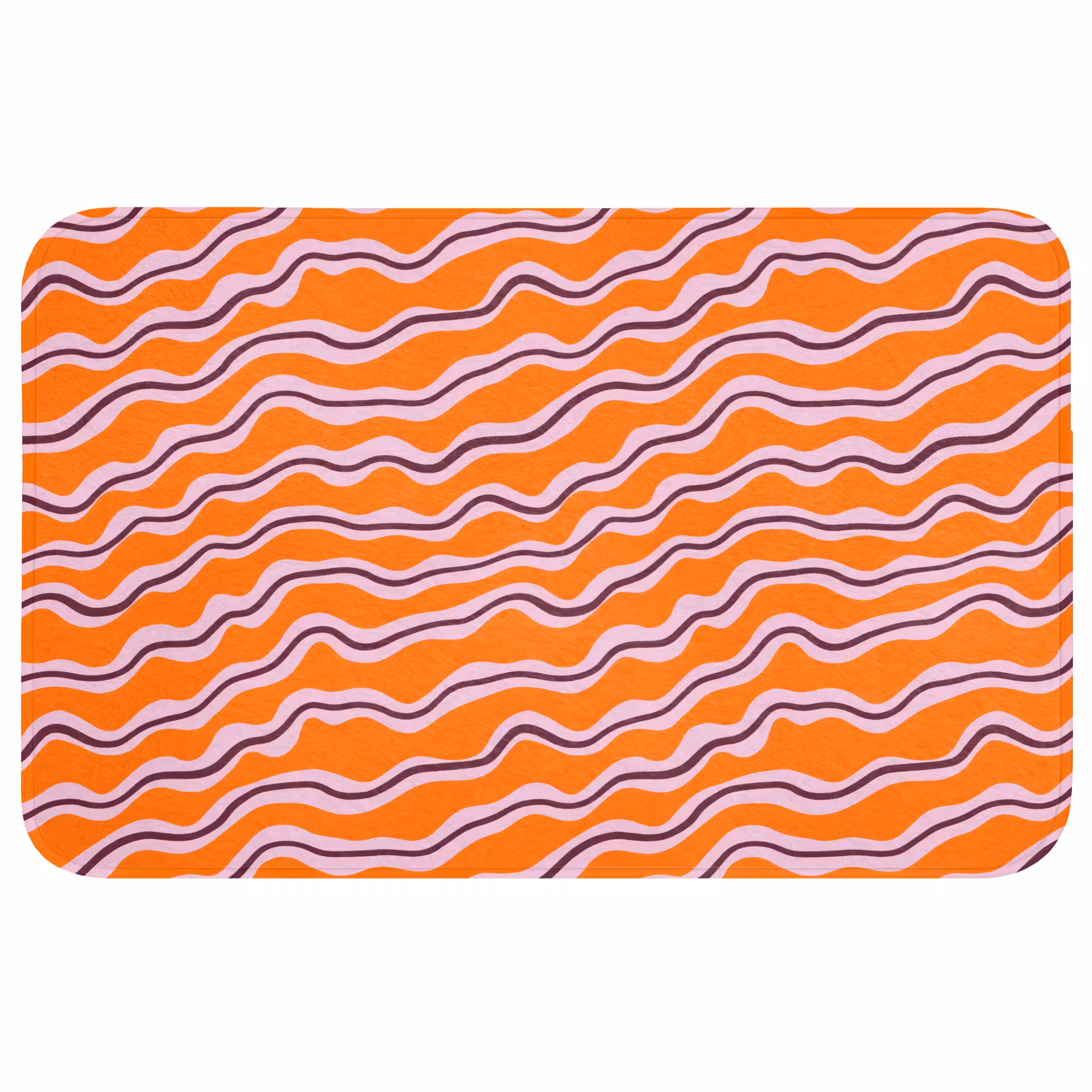 Badmat - Retro - Golvend - Oranje