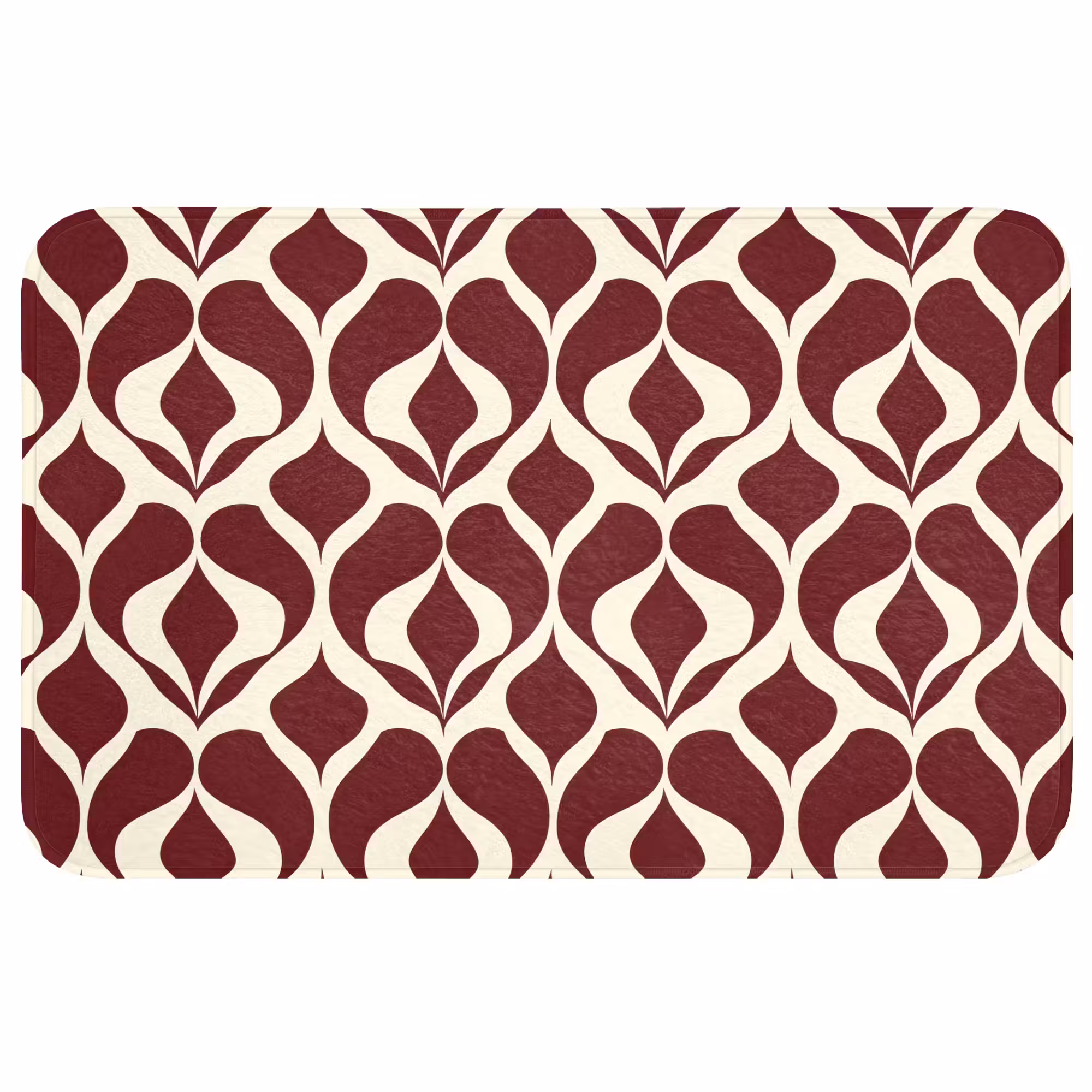 Badmat - Rood - Druppelpatroon - Grafisch