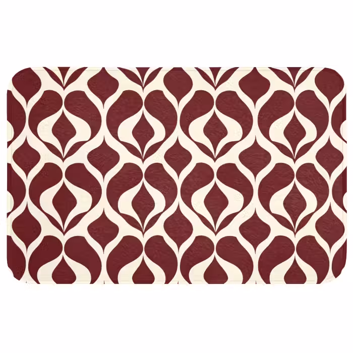 Badmat - Rood - Druppelpatroon - Grafisch