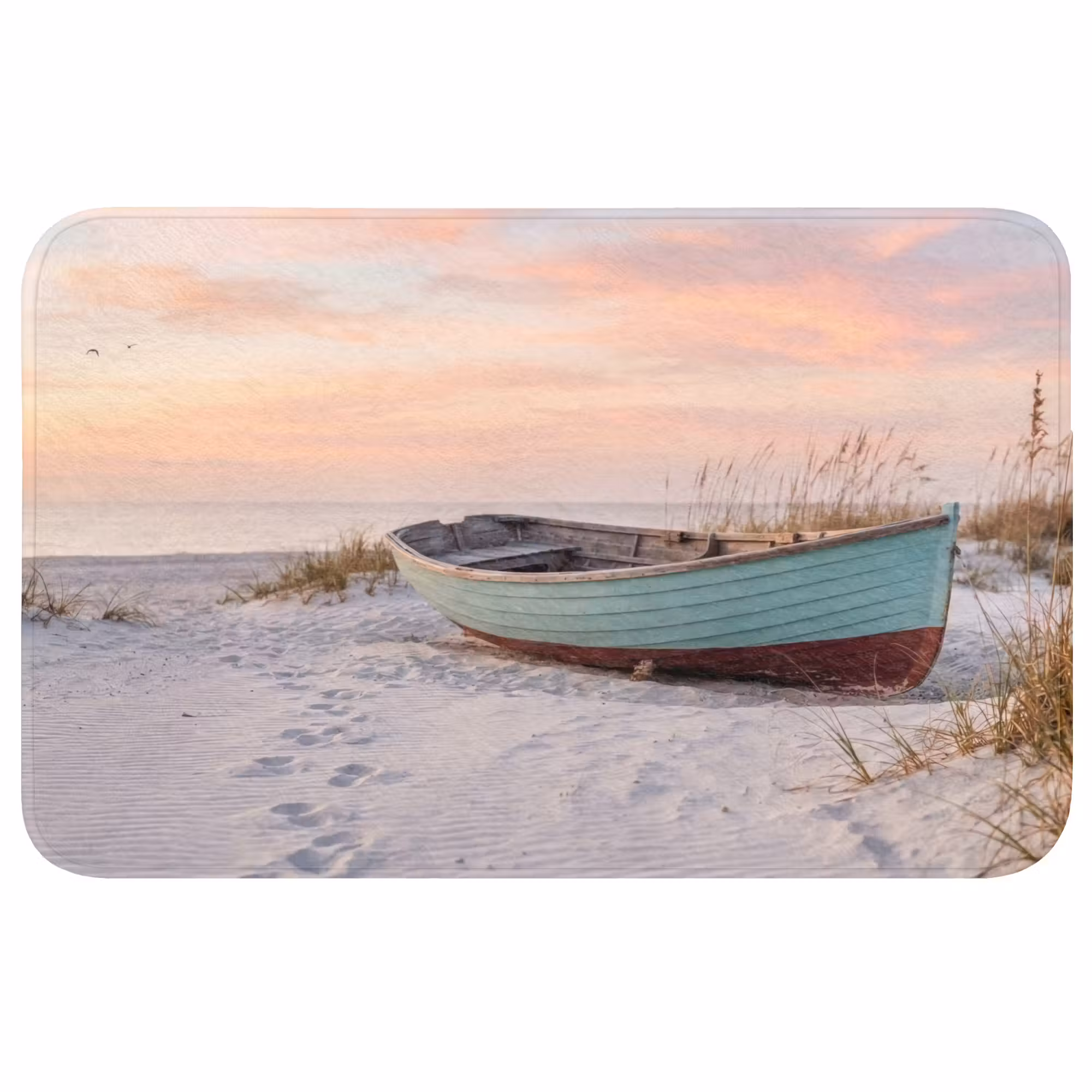 Badmat - Rustiek - Roeiboot - Zandstrand