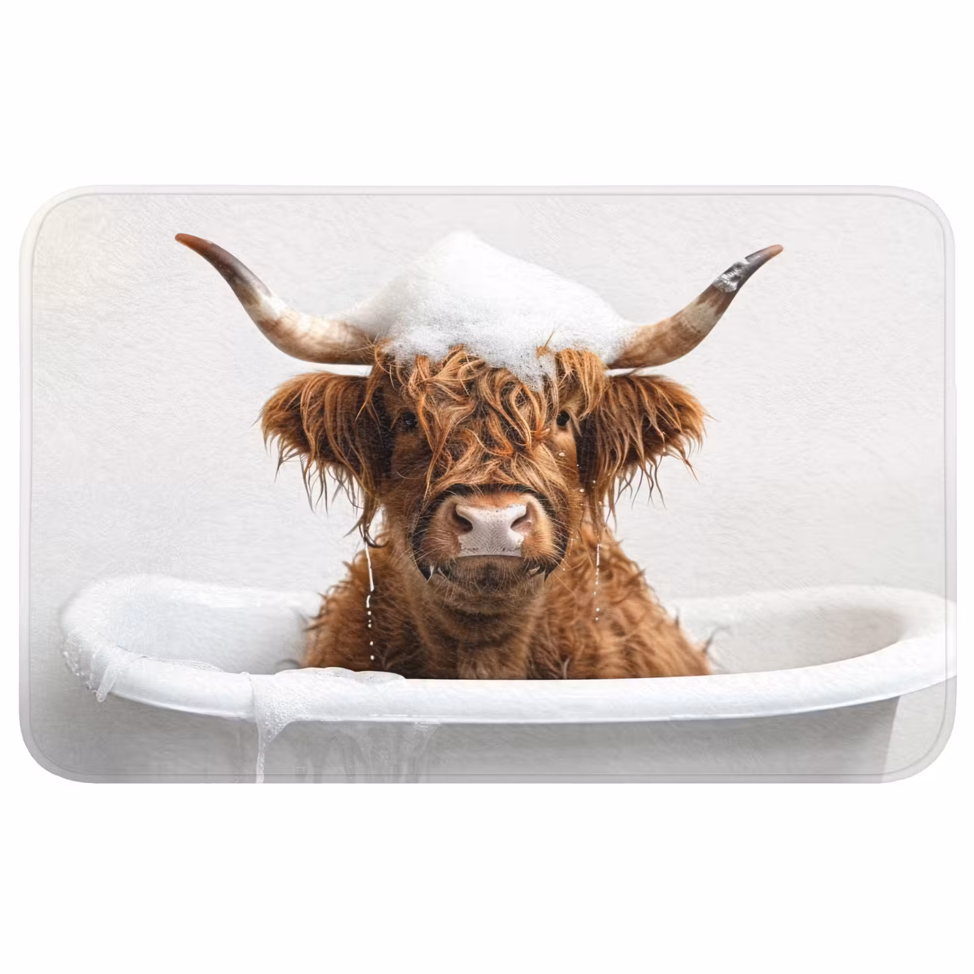 Badmat - Schotse Hooglander - Bad - Koe - Dieren - Schuim