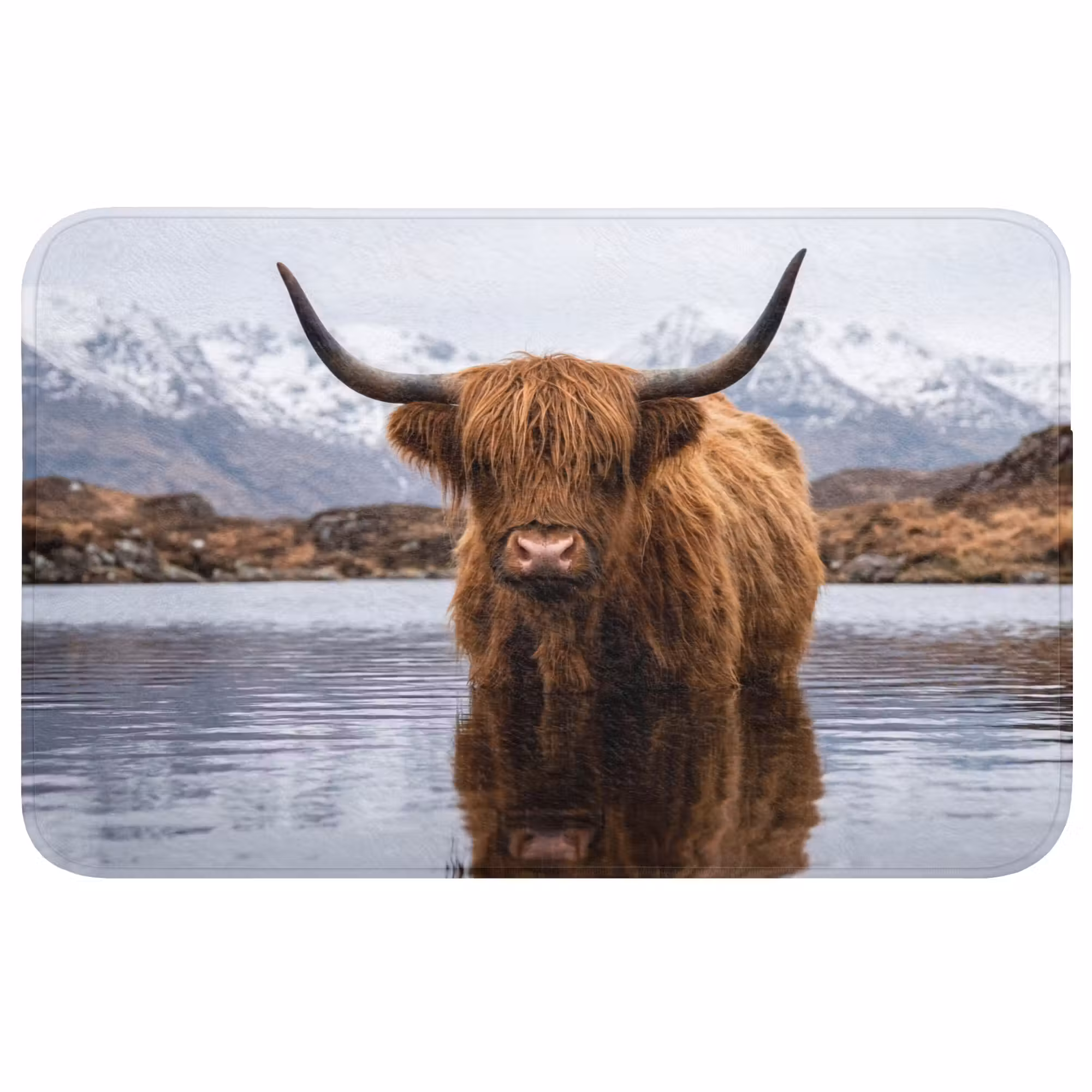 Badmat - Schotse hooglander - Bruin - Water