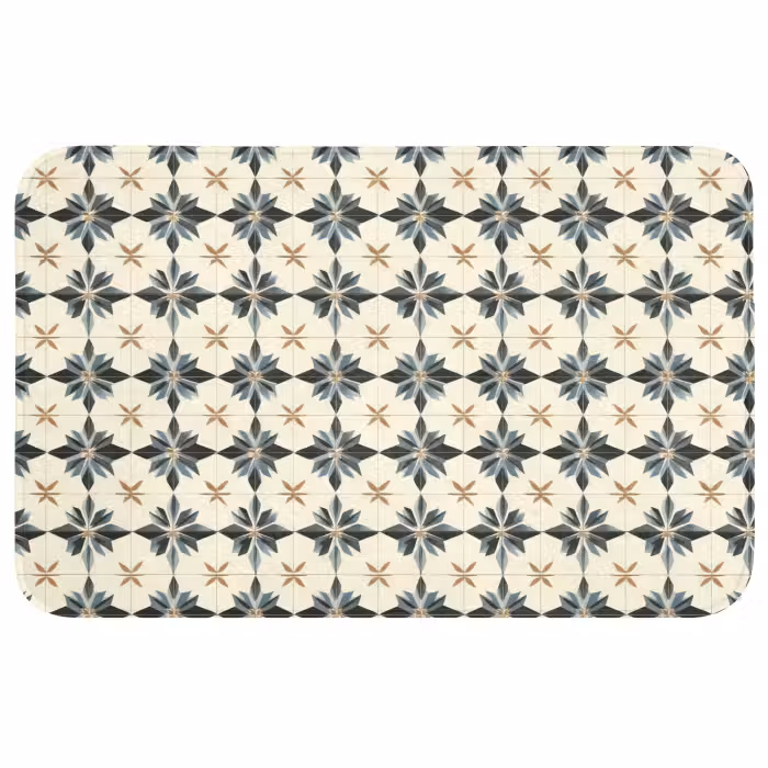 Badmat - Sierlijk - Ornament - Blauw