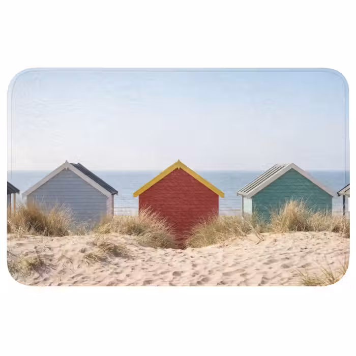 Badmat - Strand - Huisjes - Kleurrijk - Duinen