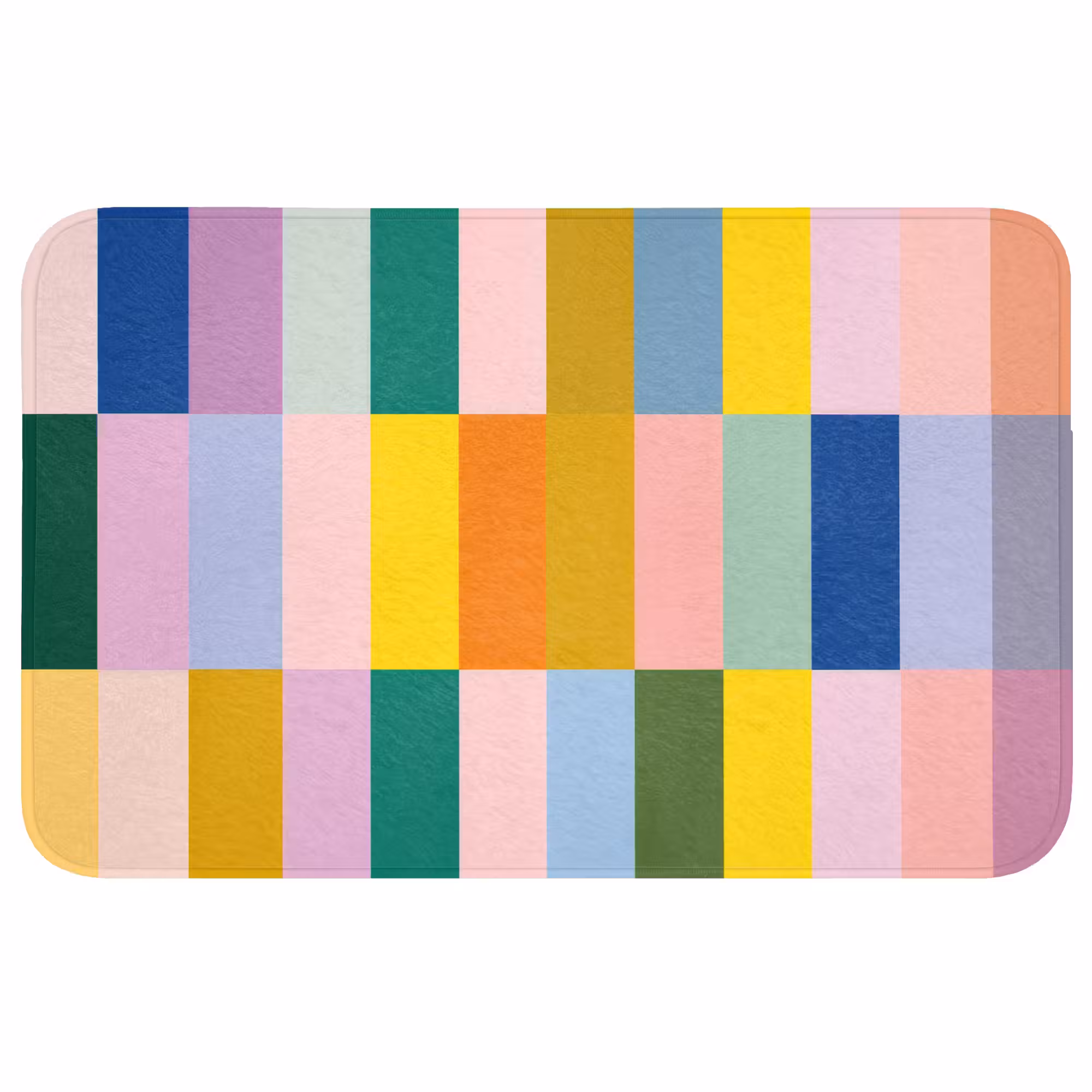 Badmat - Stroken - Blauw - Patroon - Abstract
