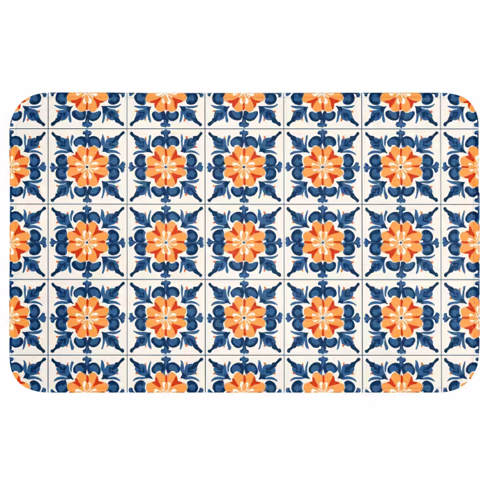 Badmat - Traditioneel - Tegel - Oranje