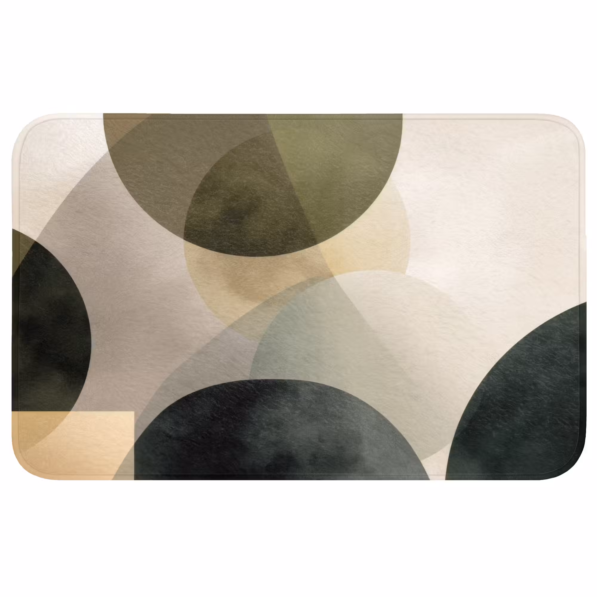 Badmat - Vlakken - Abstract - Beige - Cirkels