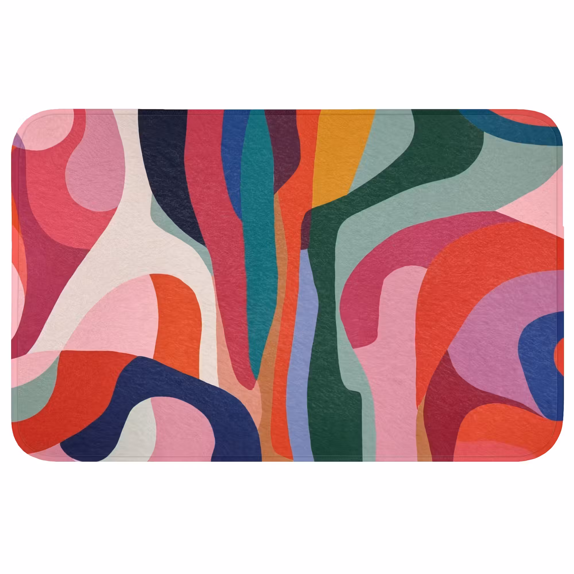 Badmat - Vormen - Bochten - Kleurrijk - Abstract