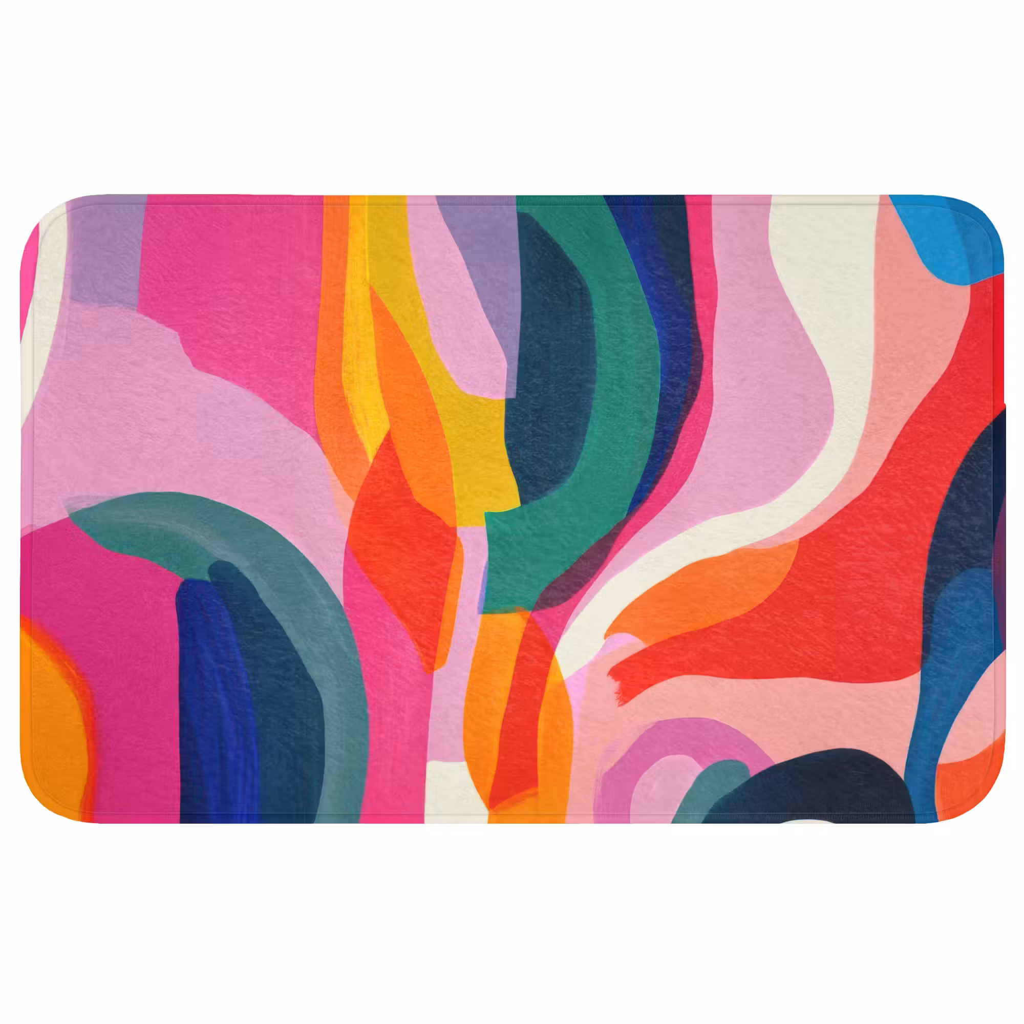 Badmat - Vormen - Golvend - Abstract - Felroze