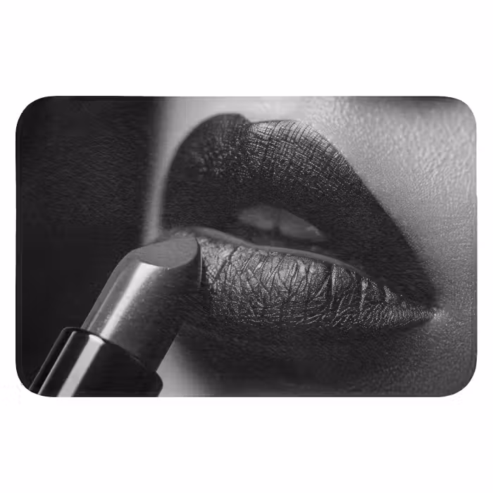 Badmat - Vrouw - Lippenstift - Zwart wit - Make up
