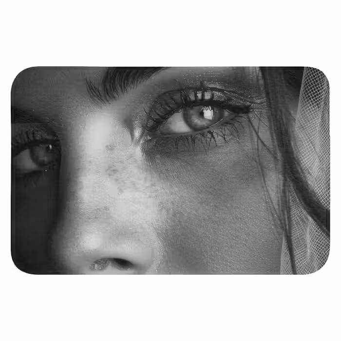 Badmat - Vrouw - Portret - Zwart wit - Vintage