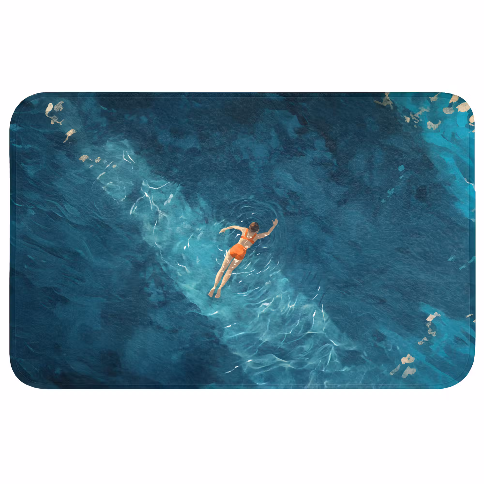 Badmat - Vrouw - Water - Bikini - Oranje