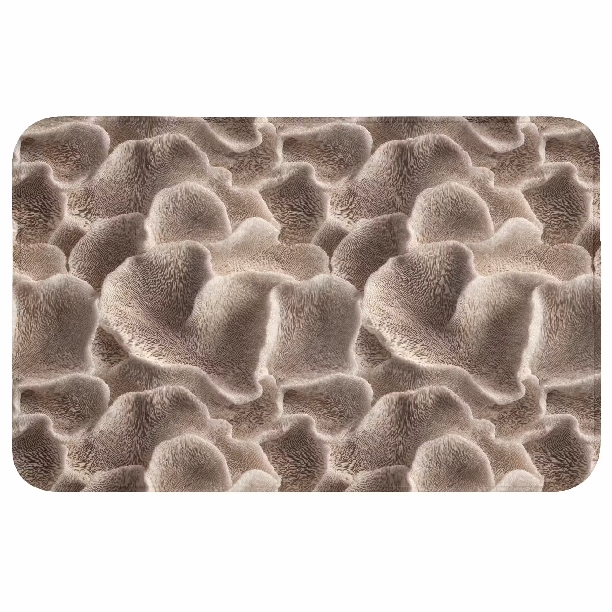Badmat - Waaiervorm - Beige - Vezel textuur