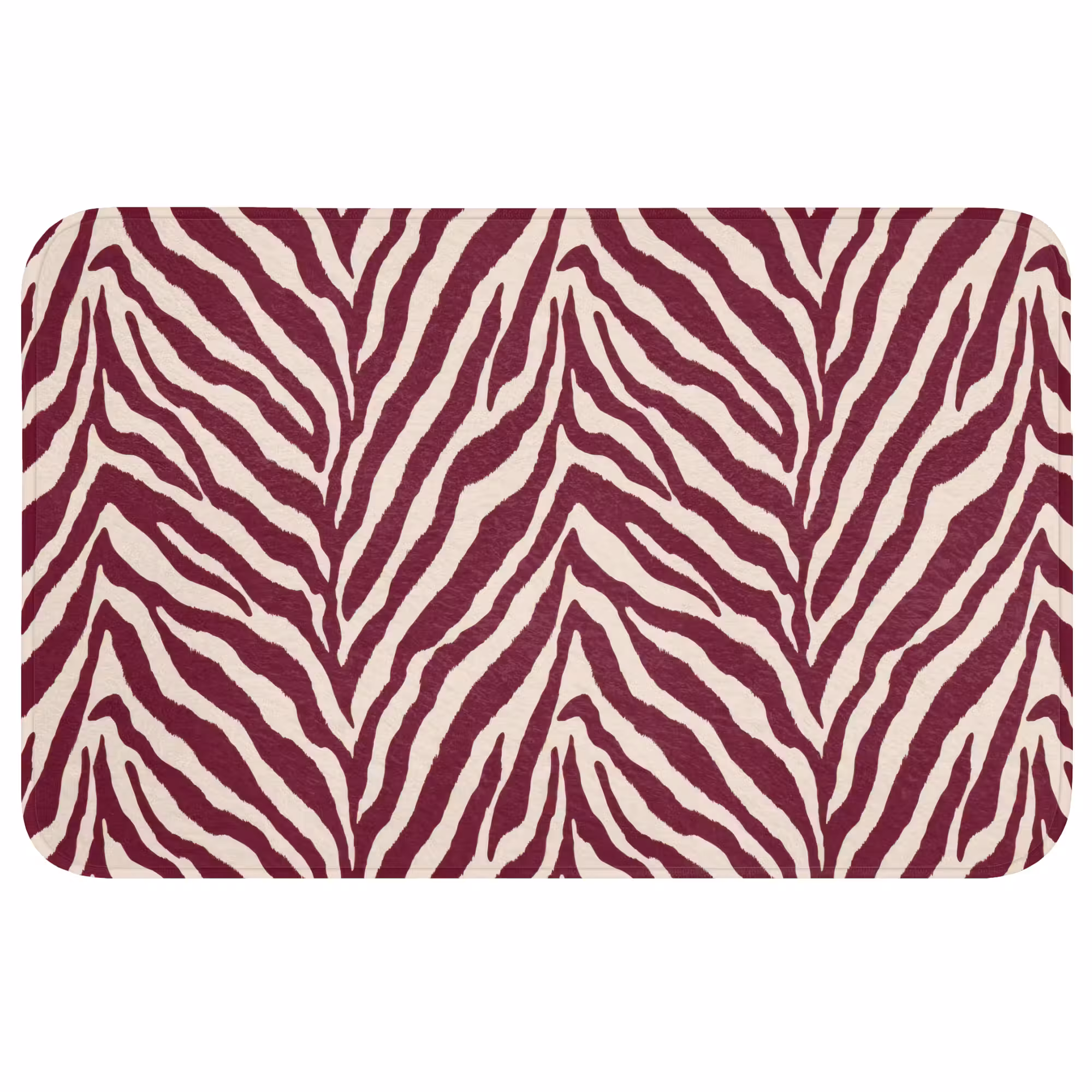 Badmat - Zebra - Motief - Bordeaux - Rood