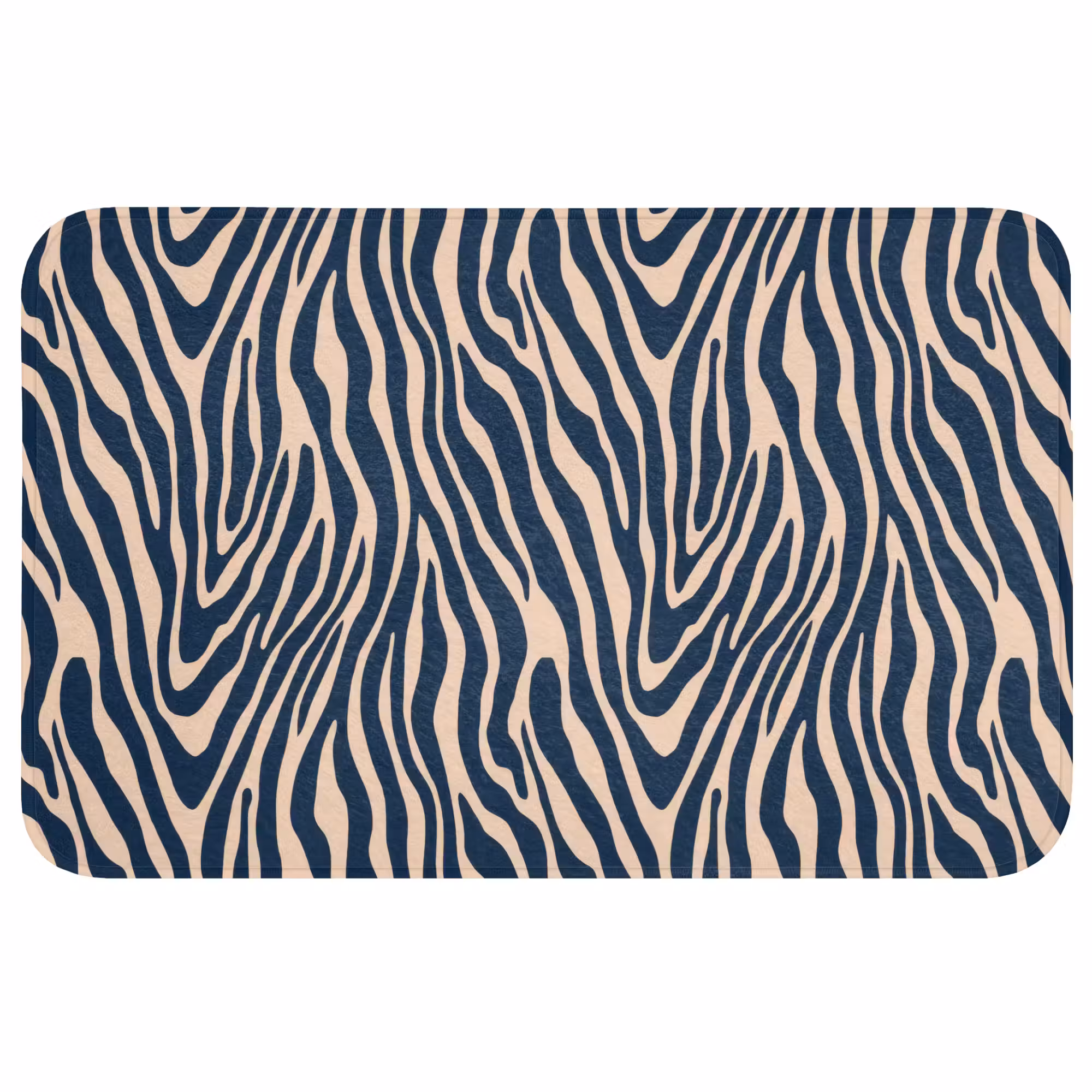 Badmat - Zebra - Patroon - Blauw - Beige
