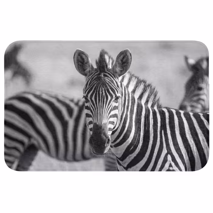 Badmat - Zebra's - Zwart - Wit