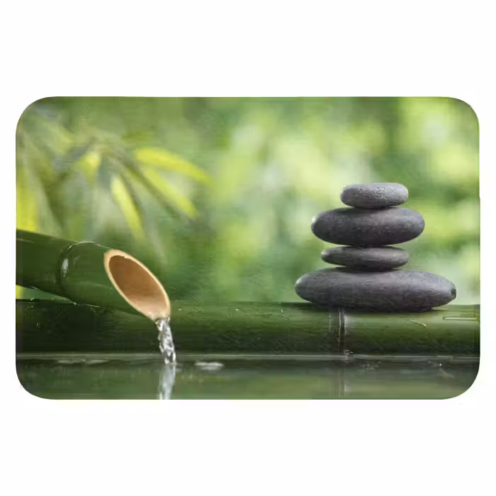 Badmat - Zen - Stenen - Groen - Natuur - Bamboe