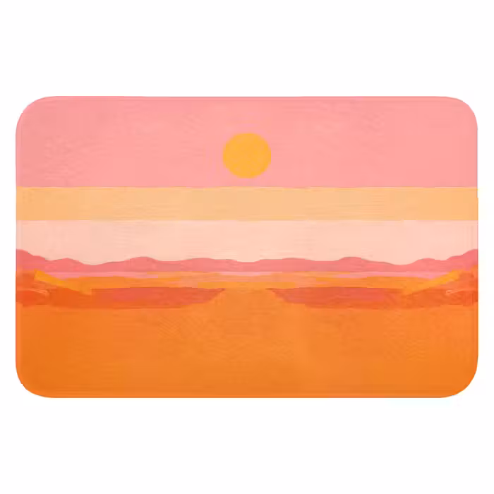 Badmat - Zon - Abstract - Landschap - Oranje