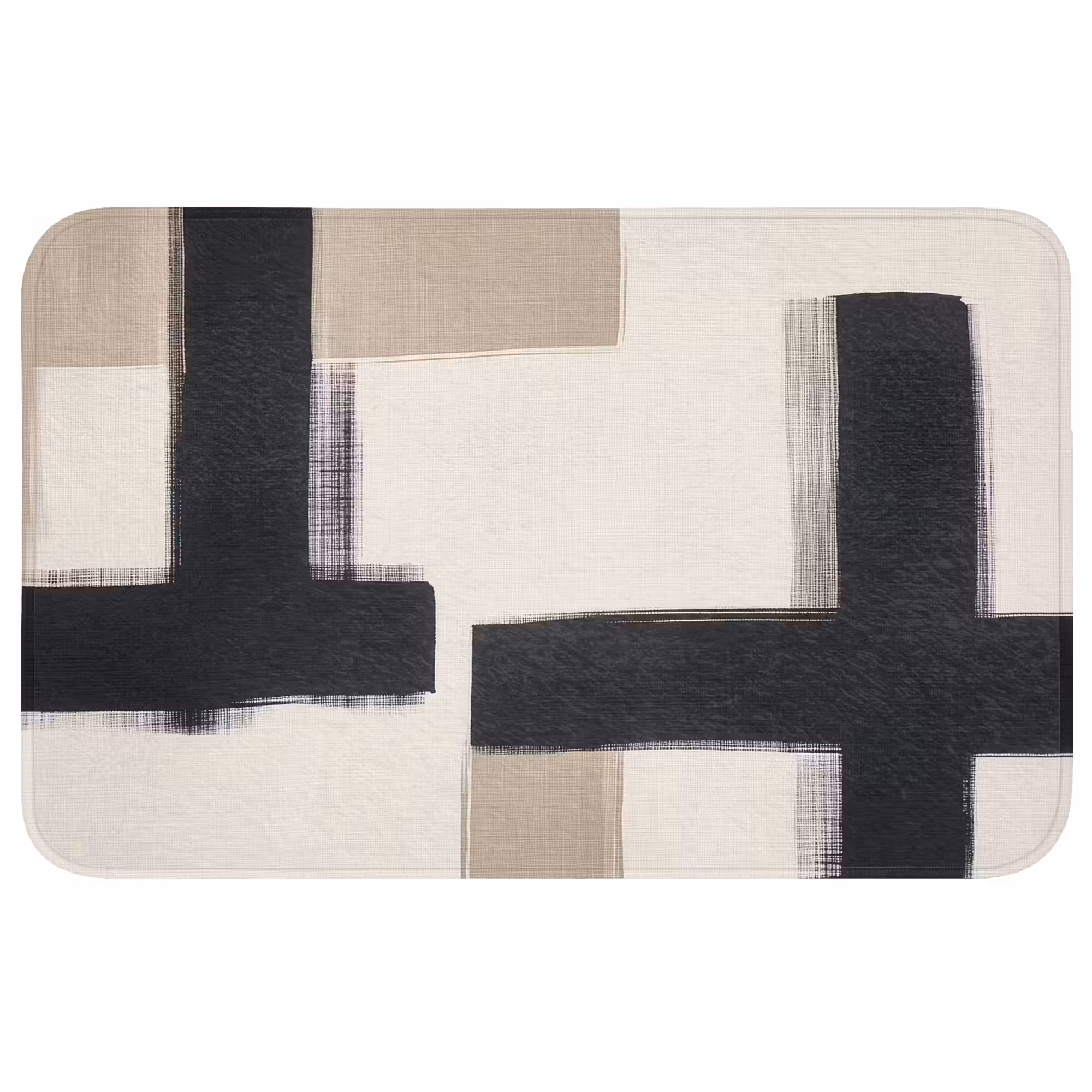 Badmat - Zwart - Abstract - Japandi