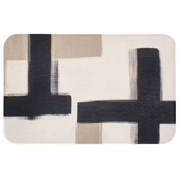 Badmat - Zwart - Abstract - Japandi