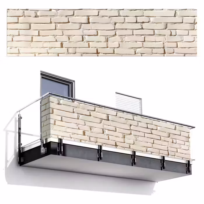 Balkonscherm - Bakstenen - Muur - Licht - Wit