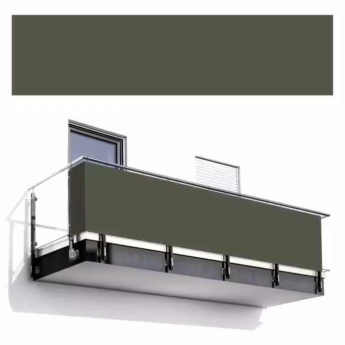 Balkonscherm - Groen - Effen kleur - Olijfgroen