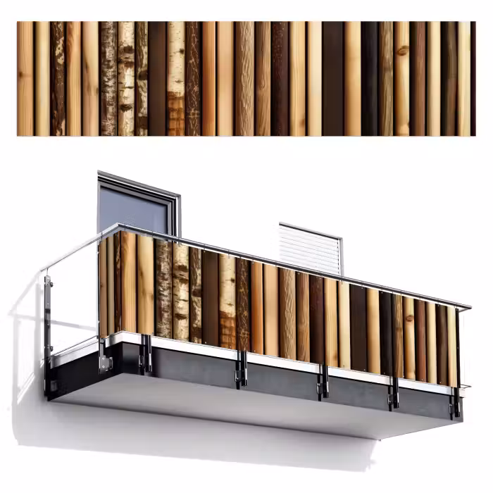 Balkonscherm - Hout - Planken - Natuurlijk