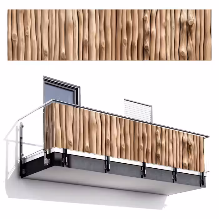 Balkonscherm - Hout - Stam - Lichtbruin