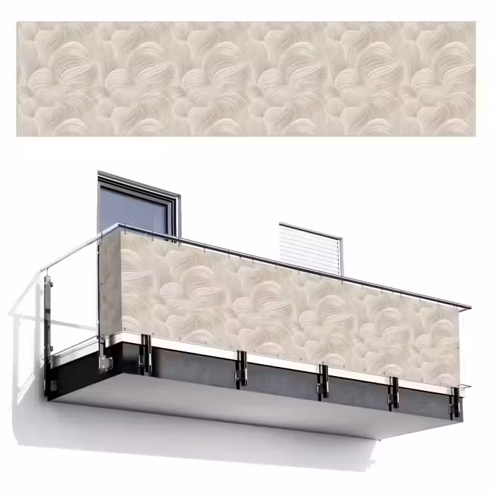 Balkonscherm - Lijnen - Waaier - Beige