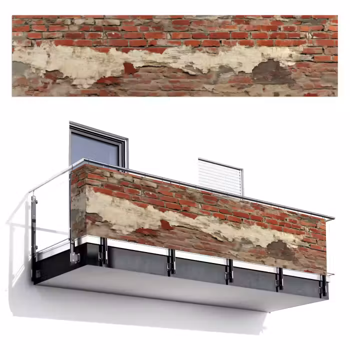 Balkonscherm - Muur - Baksteen - Verweerd