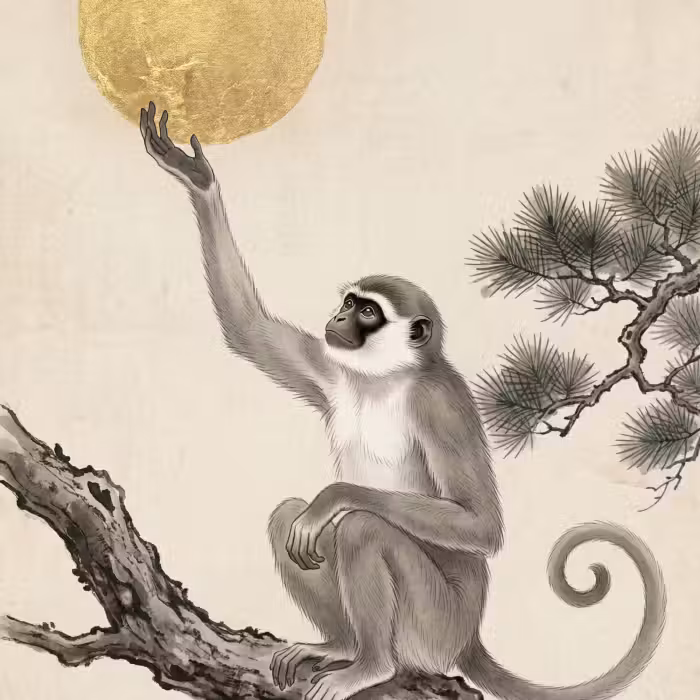 Behang - Aap - Maan - Goud