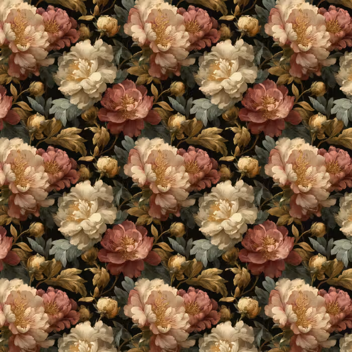 Behang - Bloemen - Barok - Patroon - Roze - Crème