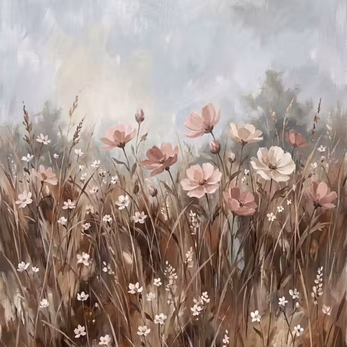 Behang - Bloemen - Botanisch - Schilderij - Pastel - Rustiek