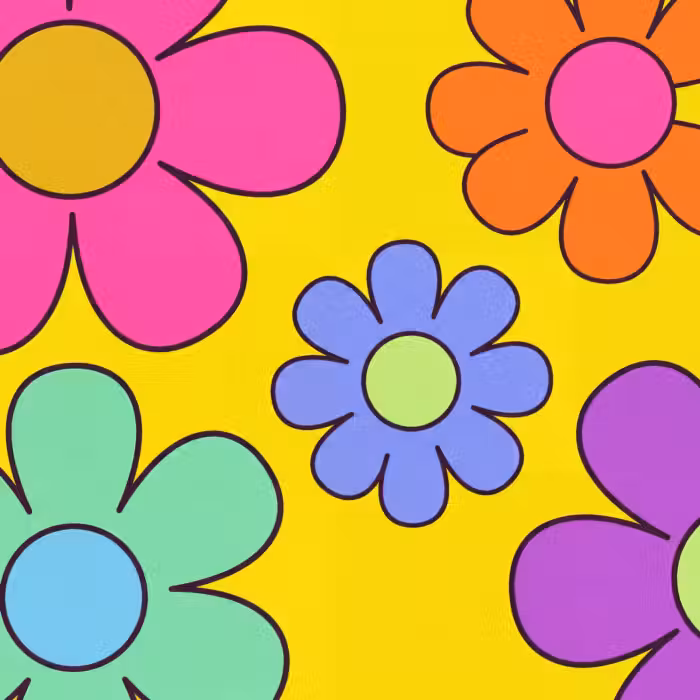 Behang - Bloemen - Illustratie - Kleurrijk