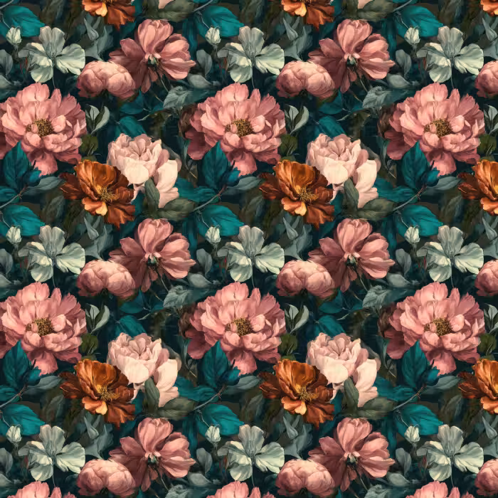 Behang - Bloemen - Schilderachtig - Patroon - Roze