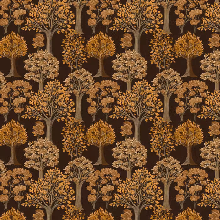 Behang - Bomen - Patroon - Bruin