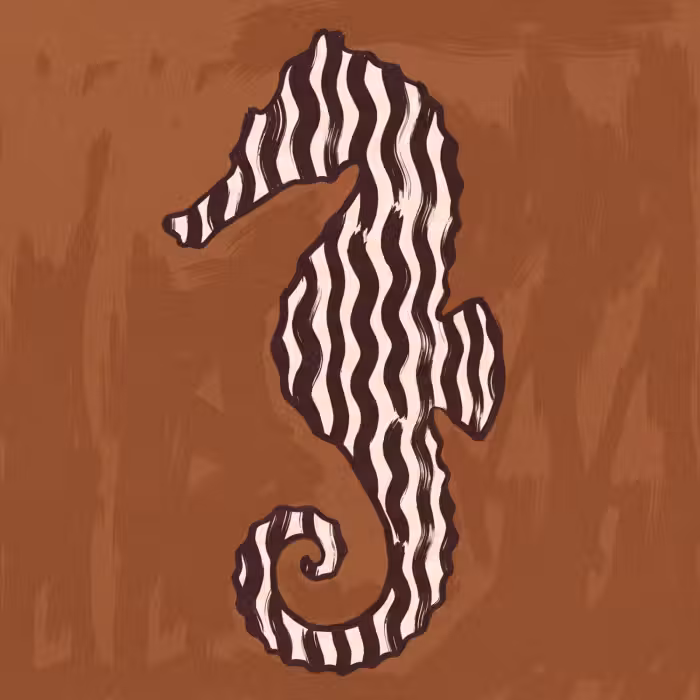 Behang - Dieren - Zeepaardje - Abstract - Bruin - Strepen