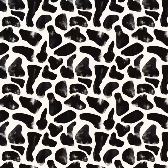 Behang - Dierenpatroon - Vlekken - Zwart - Wit