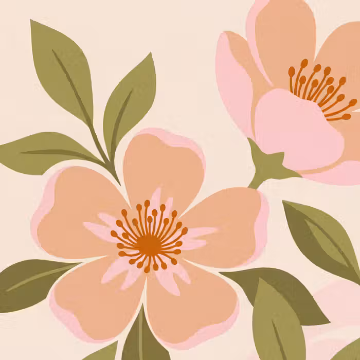 Behang - Grafisch - Bloemen - Roze