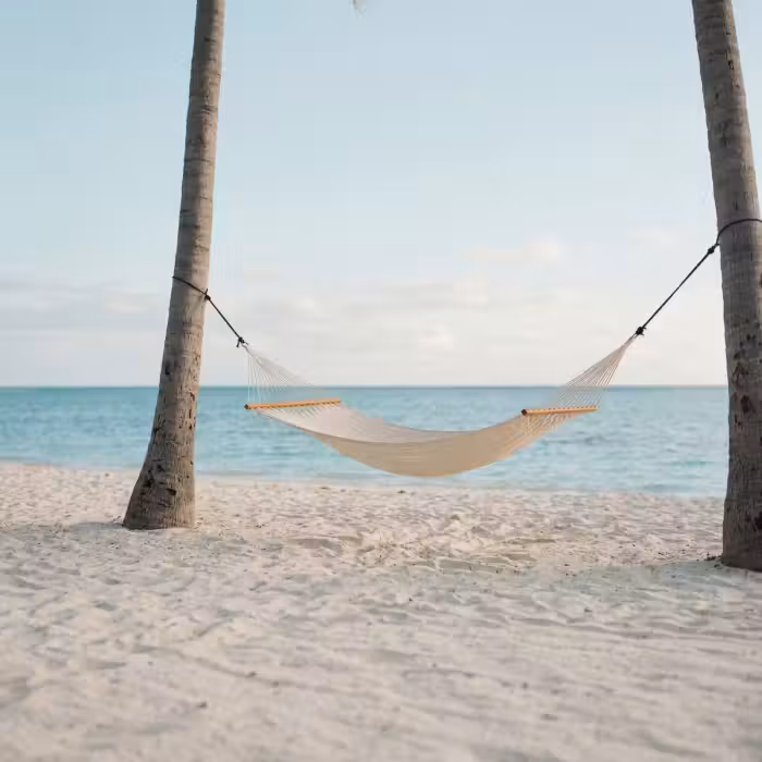 Behang - Hangmat - Strand - Wit