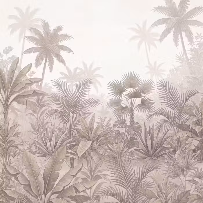 Behang - Jungle - Tropisch - Natuur -Vintage - Beige