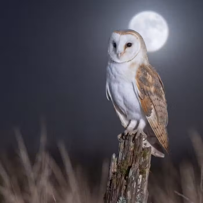 Behang - Kerkuil - Maan - Nacht