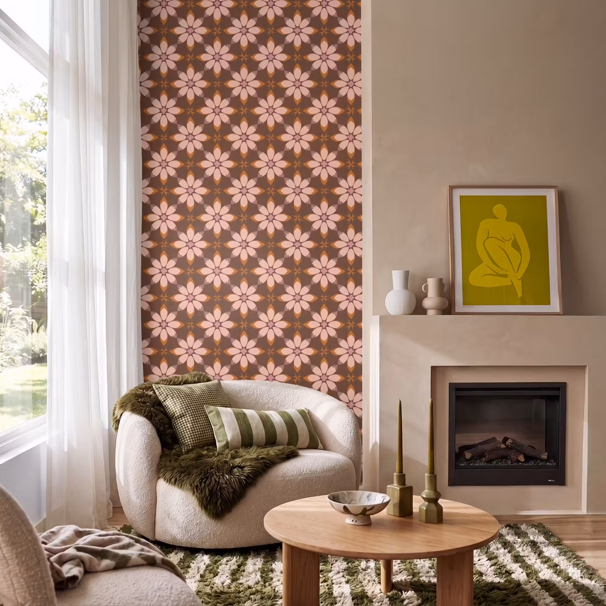 Behang - Klassiek - Retro - Bruin