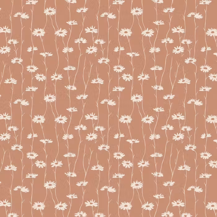 Behang - Madeliefjes - Subtiel - Terracotta