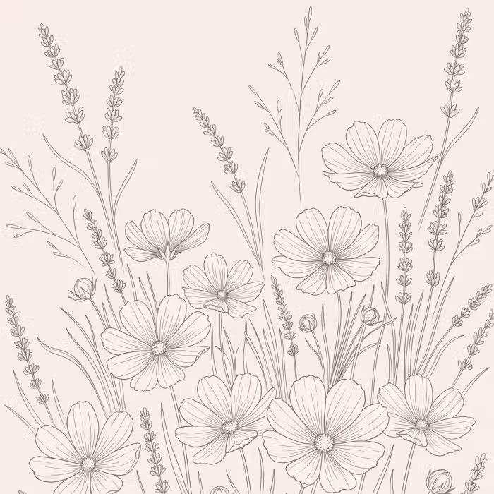 Behang - Minimalistisch - Modern - Bloemen - Beige